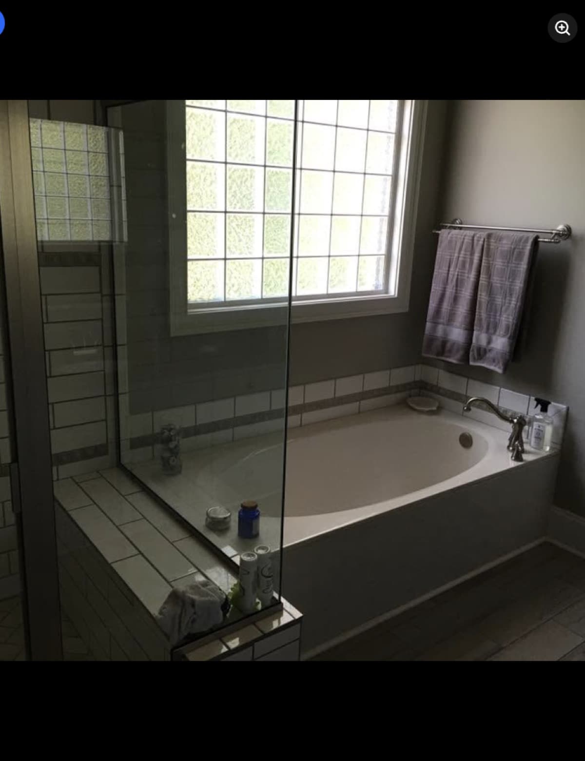 Bathroom remodel with soaking tub and subway tile surround