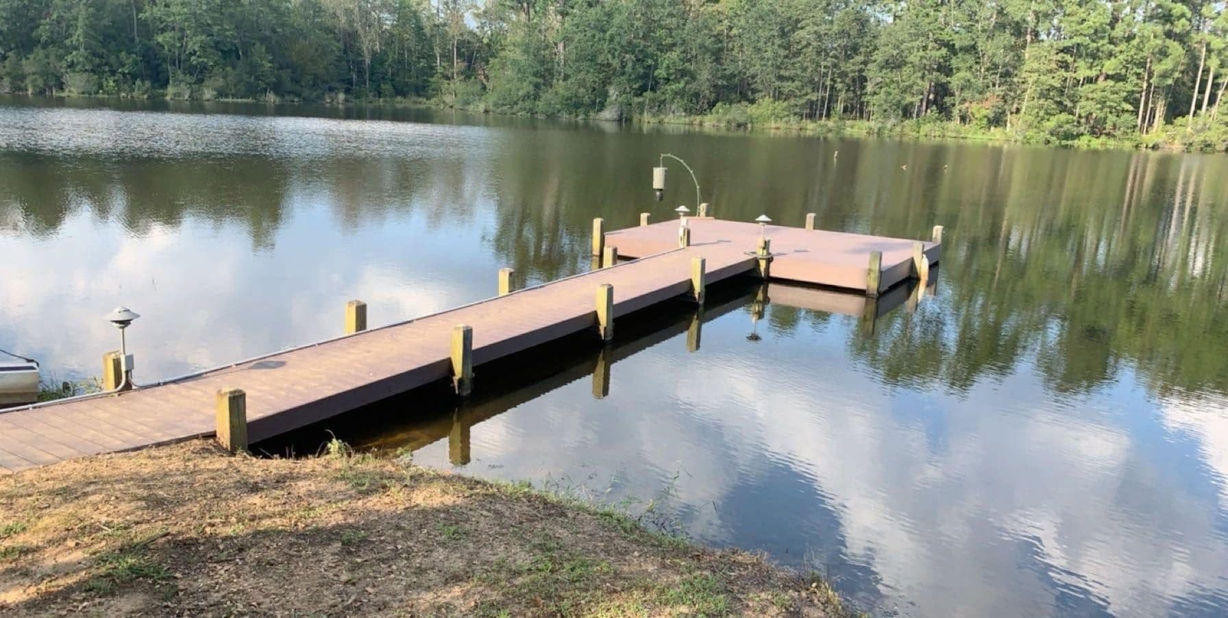 Wood Boat Dock Lake Murray with wood posts