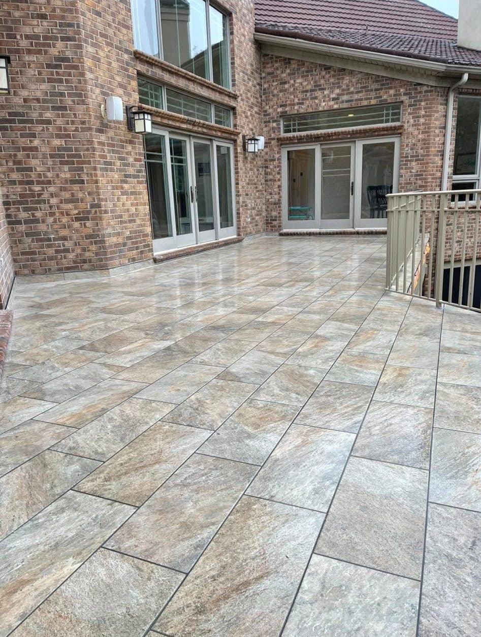 Fresh outdoor tile flooring installation