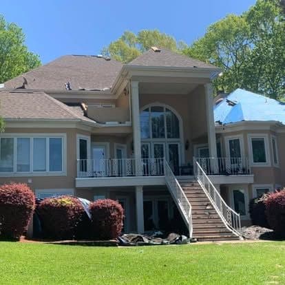 Roof installation on two story house lexington, sc